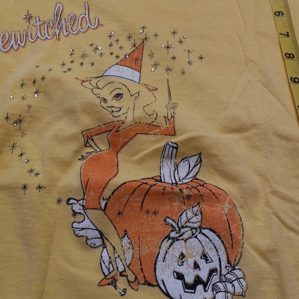 Bewitched Yellow/Orange Womens 2X Short Sleeve T-shirt Cottagecore Grandmacore